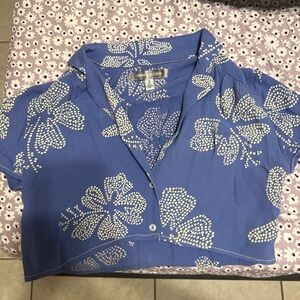 RARE Urban Outfitters Purple Hibiscus button-up